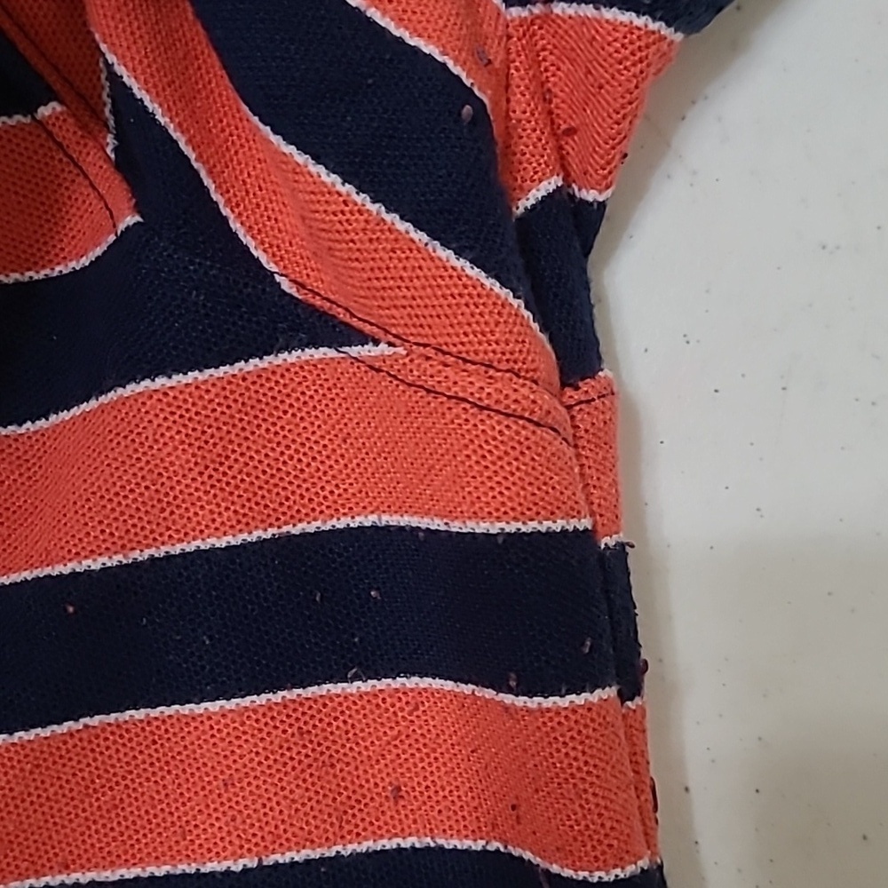 St. John's Bay Striped Polo Shirt in Navy and Orange size XXL - Picture 6 of 7